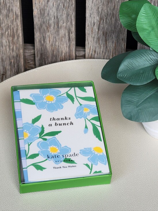 kate spade Other - kate spade Blue Floral "Thanks a Bunch" Thank You Cards